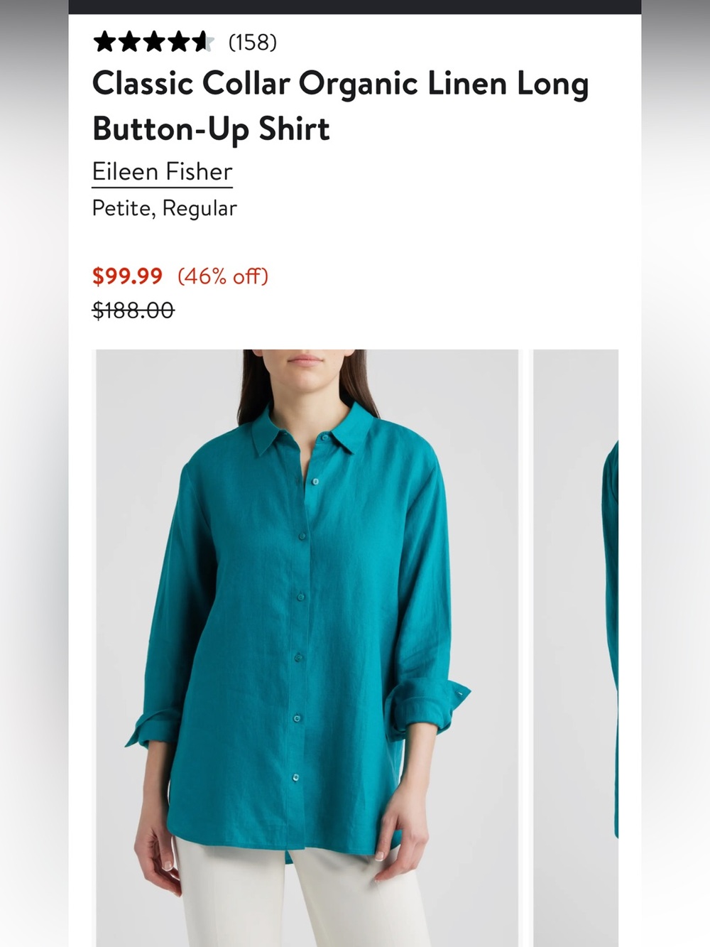 Eileen Fisher 100% Linen Long-Sleeve Shirt
